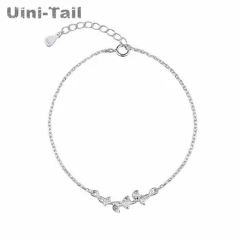 Uini-Tail нов списък 925 тибетски сребърни клони, листа от гинко гривна е лесна самоличността на диви пресни висококачествени бижута ED463