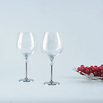 Креативни Стъклени Чаши Сватбени Чаши За Вино, Коледно Вино, Прибори За Пиене Поставка От Неръждаема Стомана Кристална Чаша За Вино
