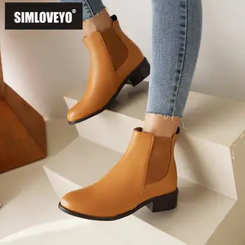 SIMLOVEYO/2022 г. Дамски ботильоны 11 см с остър пръсти без шнур на висок ток 3.5 см, големи размери 34-47, ежедневни лаконичная обувки за всеки ден, S4248