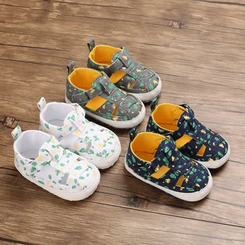 Лятна детски обувки за момчета, мека бебешко кошче (безплатно), Модерен скъпа Нескользящая Дишащи обувки, обувки за първите ходунков, обувки за новородени 0-18 месеца Изображение 0
