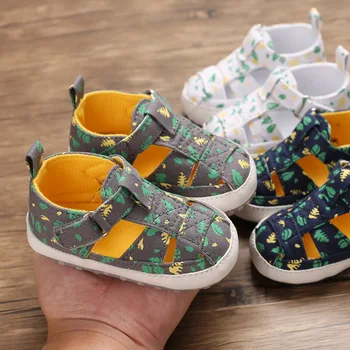 Лятна детски обувки за момчета, мека бебешко кошче (безплатно), Модерен скъпа Нескользящая Дишащи обувки, обувки за първите ходунков, обувки за новородени 0-18 месеца Изображение 1