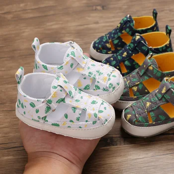 Лятна детски обувки за момчета, мека бебешко кошче (безплатно), Модерен скъпа Нескользящая Дишащи обувки, обувки за първите ходунков, обувки за новородени 0-18 месеца Изображение 2