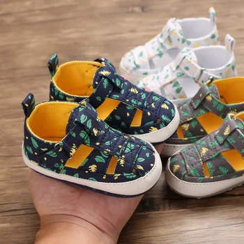 Лятна детски обувки за момчета, мека бебешко кошче (безплатно), Модерен скъпа Нескользящая Дишащи обувки, обувки за първите ходунков, обувки за новородени 0-18 месеца Изображение 3