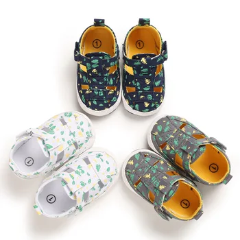 Лятна детски обувки за момчета, мека бебешко кошче (безплатно), Модерен скъпа Нескользящая Дишащи обувки, обувки за първите ходунков, обувки за новородени 0-18 месеца Изображение 5