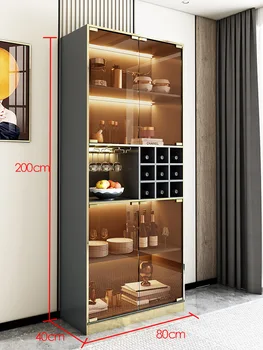 лесен луксозен витринный шкаф висок клас, малки модерни минималистичные шкафове, изработени по поръчка сервантные шкафове Изображение 0